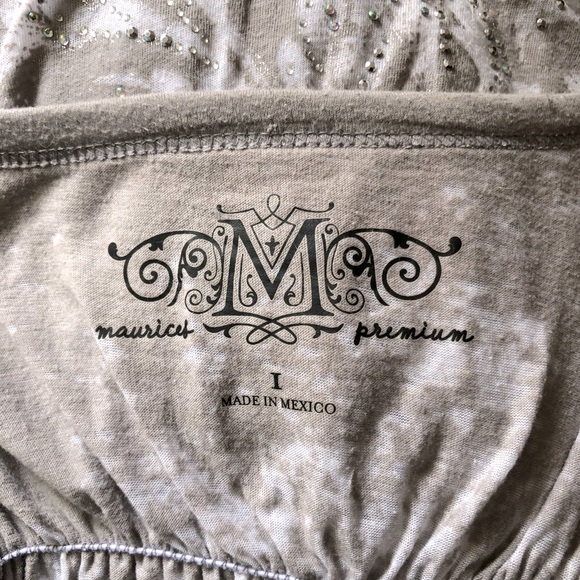 Maurice’s Grey Floral Rhinestone Racerback Tank - Picture 6 of 9